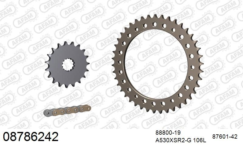 530XSR2 106 MRS (RIVET) GOLD & SPROCKETS