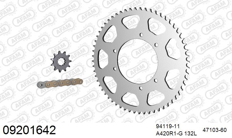 420R1 132 AR (CLIP) GOLD & SPROCKETS