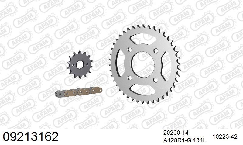 428R1 134 AR (CLIP) GOLD & SPROCKETS