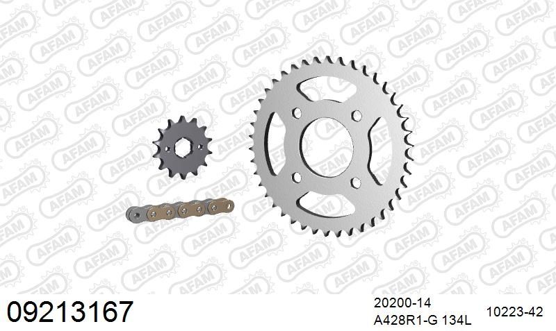 428R1 134 AR (CLIP) GOLD & SPROCKETS