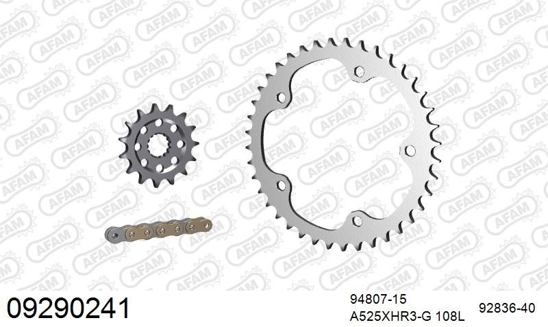 525XHR3 108 MRS (RIVET) GOLD & SPROCKETS