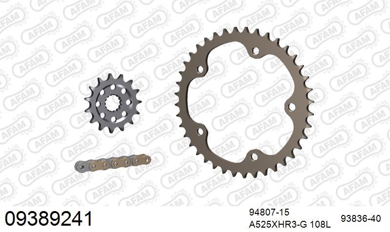 525XHR3 108 MRS (RIVET) GOLD & SPROCKETS