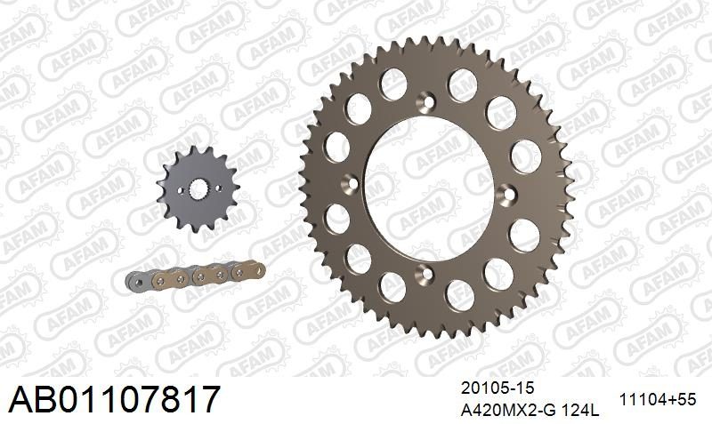 420MX2 124 AR (CLIP) GOLD & SPROCKETS