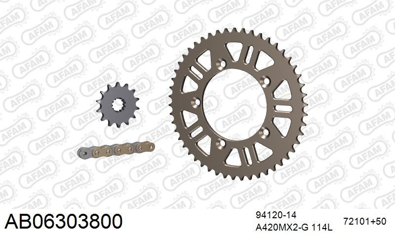 420MX2 114 AR (CLIP) GOLD & SPROCKETS
