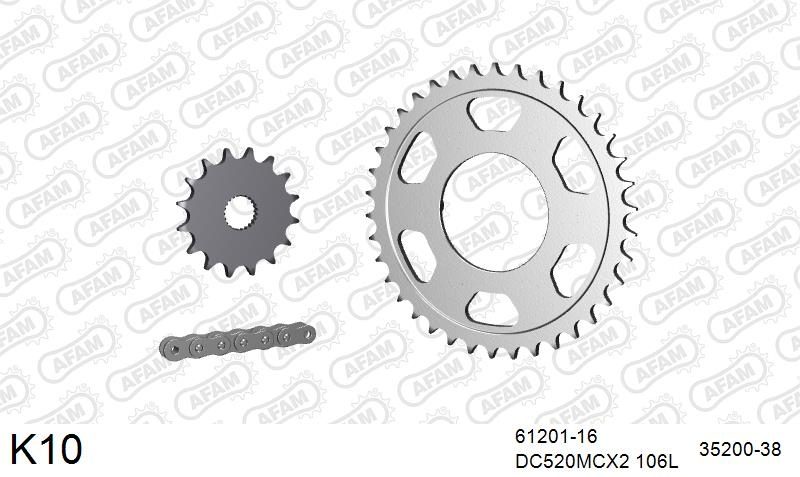 520MTX3 106 PLS (RIVET) & SPROCKETS foto 2