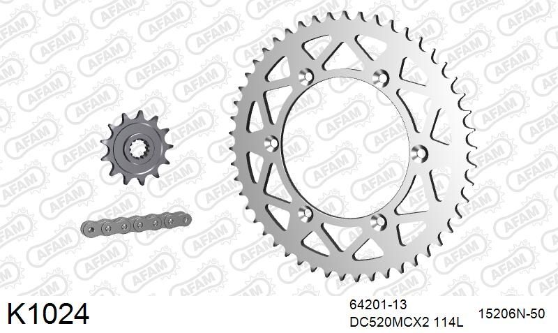 520MTX3 114 PLS (RIVET) & SPROCKETS foto 2