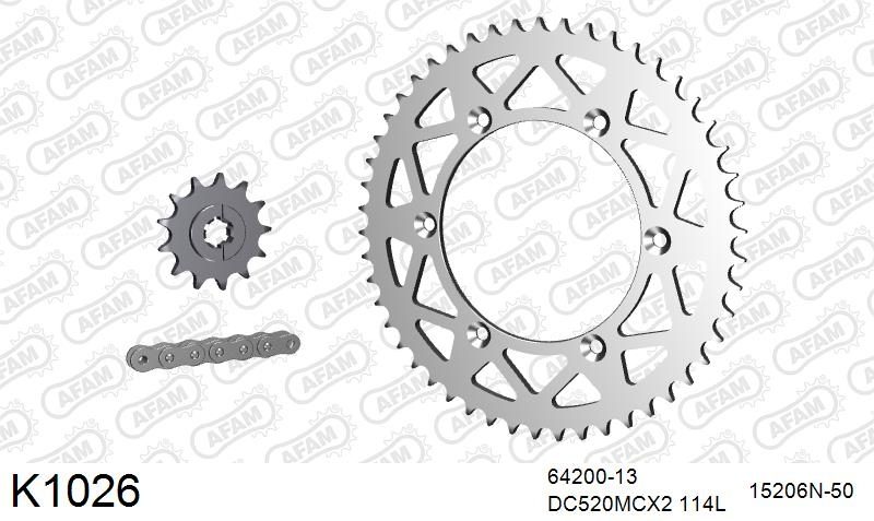 520MTX3 114 PLS (RIVET) & SPROCKETS foto 2