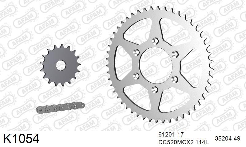 520MTX3 114 PLS (RIVET) & SPROCKETS foto 2