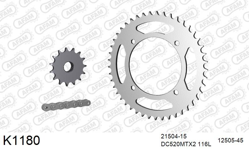 520MTX3 116 PLS (RIVET) & SPROCKETS foto 2