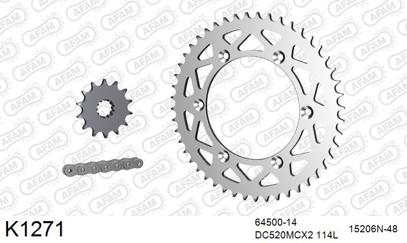 520MTX3 114 PLS (RIVET) & SPROCKETS foto 2