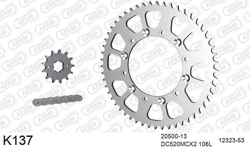 520MTX3 106 PLS (RIVET) & SPROCKETS foto 2