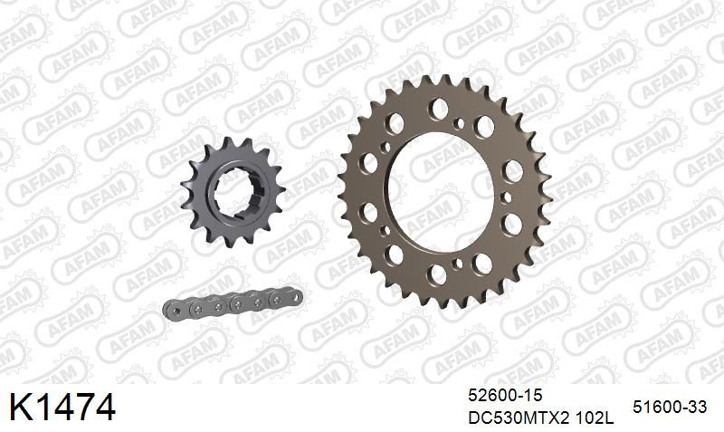530MTX3 102L PLS (RIVET) & SPROCKETS foto 2