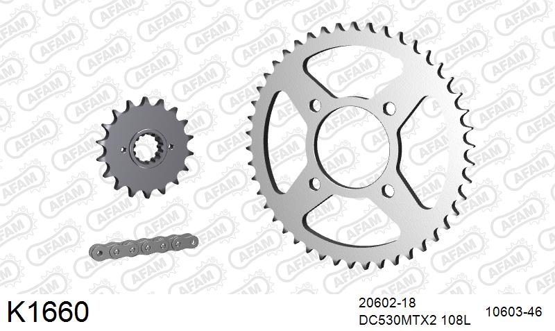 530MTX3 108L PLS (RIVET) & SPROCKETS foto 2
