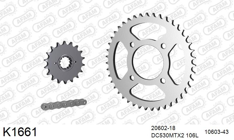 530MTX3 106L PLS (RIVET) & SPROCKETS foto 2