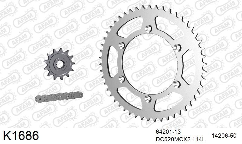 520MTX3 114 PLS (RIVET) & SPROCKETS foto 2
