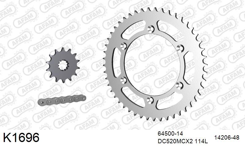 520MTX3 114 PLS (RIVET) & SPROCKETS foto 2