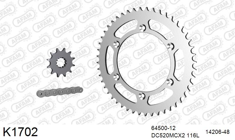 520MTX3 116 PLS (RIVET) & SPROCKETS foto 2