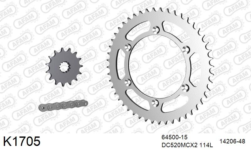 520MTX3 114 PLS (RIVET) & SPROCKETS foto 2