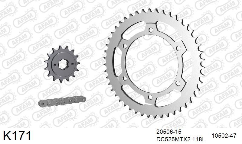 525MTX3 118L PLS (RIVET) & SPROCKETS foto 2