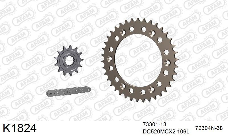520MTX3 106 PLS (RIVET) & SPROCKETS foto 2
