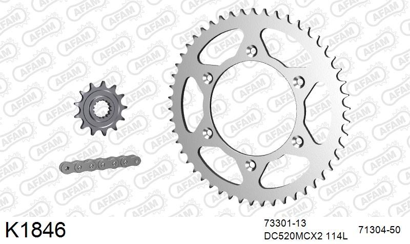 520MTX3 114 PLS (RIVET) & SPROCKETS foto 2