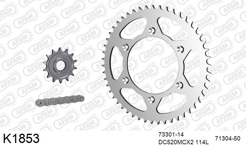 520MTX3 114 PLS (RIVET) & SPROCKETS foto 2