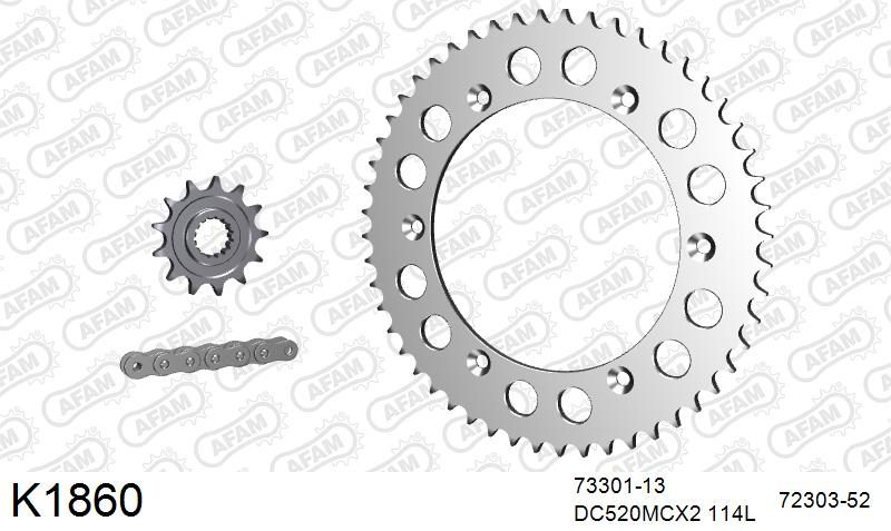 520MTX3 114 PLS (RIVET) & SPROCKETS foto 2