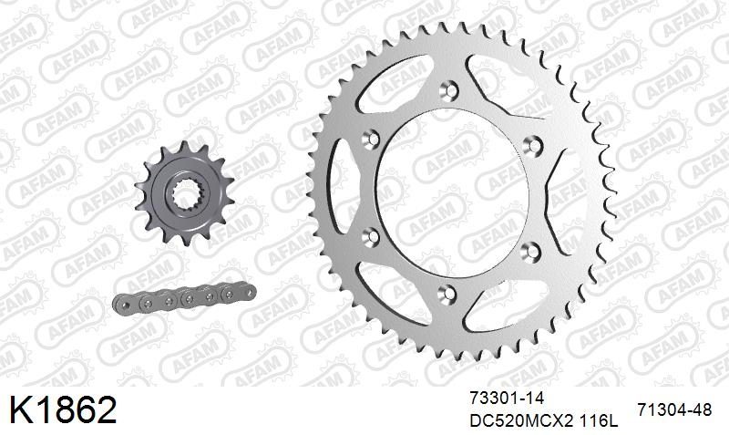 520MTX3 116 PLS (RIVET) & SPROCKETS foto 2