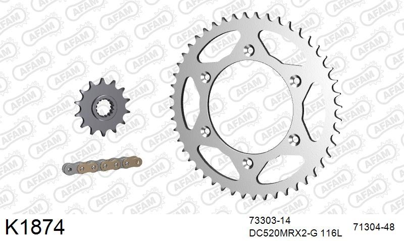 520MTX3 116 PLS (RIVET) & SPROCKETS foto 2