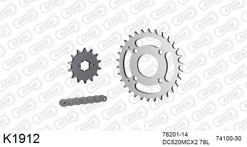 520MTX3 78 PLS (RIVET) & SPROCKETS foto 2