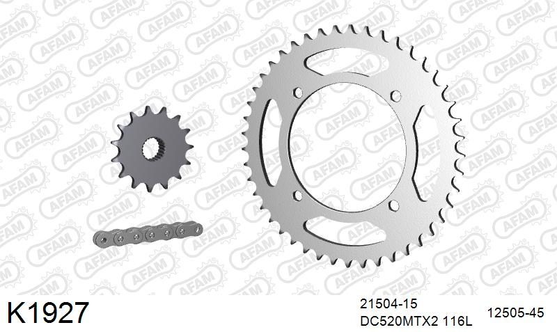 520MTX3 116 PLS (RIVET) & SPROCKETS foto 2