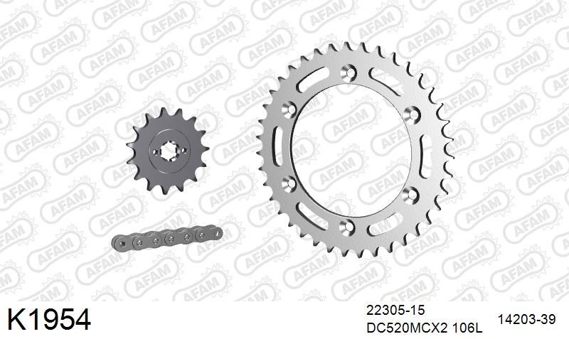 520MTX3 106 PLS (RIVET) & SPROCKETS foto 2