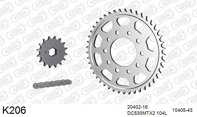 530MTX3 104L PLS (RIVET) & SPROCKETS foto 2
