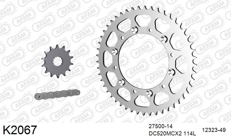 520MTX3 114 PLS (RIVET) & SPROCKETS foto 2