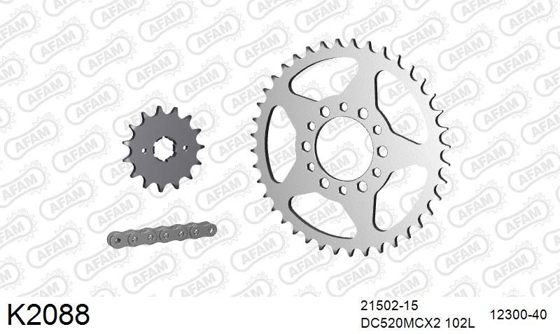520MTX3 102 PLS (RIVET) & SPROCKETS foto 2