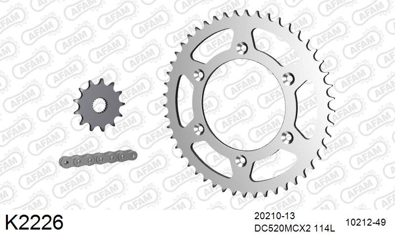 520MTX3 114 PLS (RIVET) & SPROCKETS foto 2