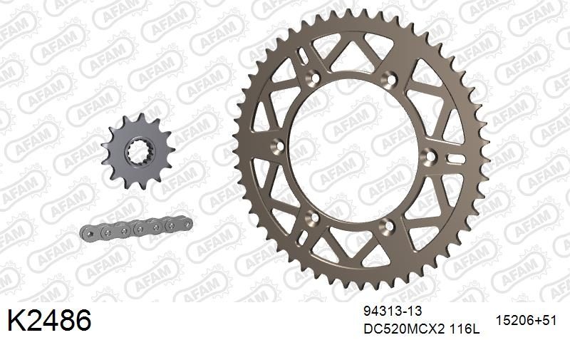 520MTX3 116 PLS (RIVET) & SPROCKETS foto 2