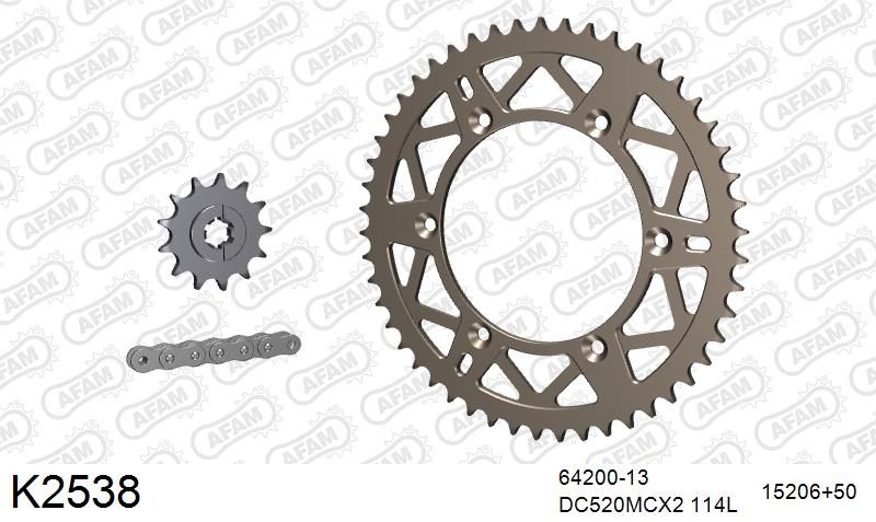 520MTX3 114 PLS (RIVET) & SPROCKETS foto 2