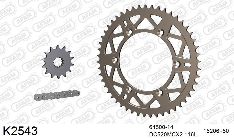 520MTX3 116 PLS (RIVET) & SPROCKETS foto 2