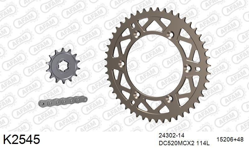 520MTX3 114 PLS (RIVET) & SPROCKETS foto 2