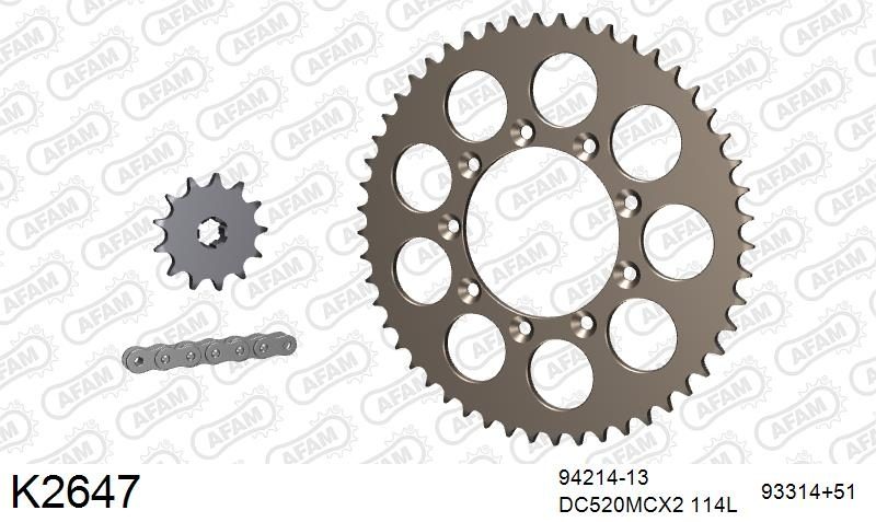 520MTX3 114 PLS (RIVET) & SPROCKETS foto 2
