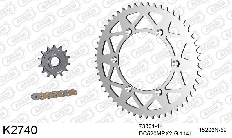 520MTX3 114 PLS (RIVET) & SPROCKETS foto 2