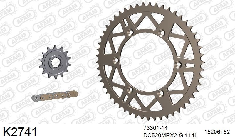 520MTX3 114 PLS (RIVET) & SPROCKETS foto 2
