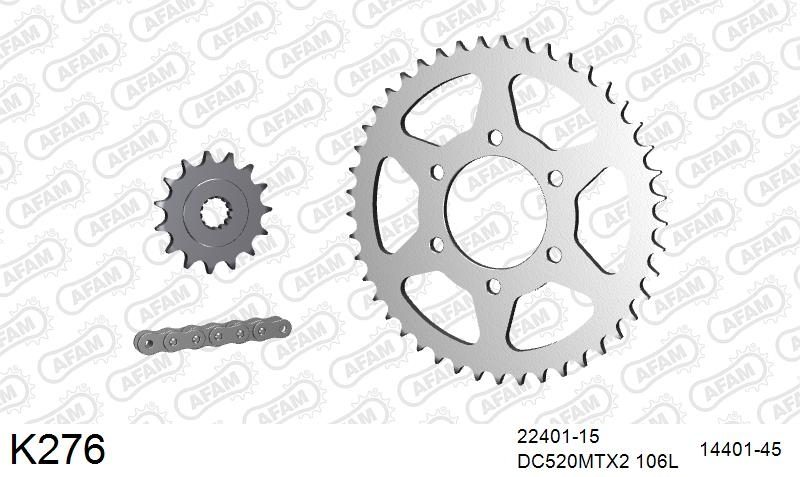 520MTX3 106 PLS (RIVET) & SPROCKETS foto 2