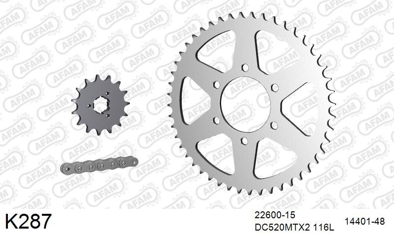 520MTX3 116 PLS (RIVET) & SPROCKETS foto 2