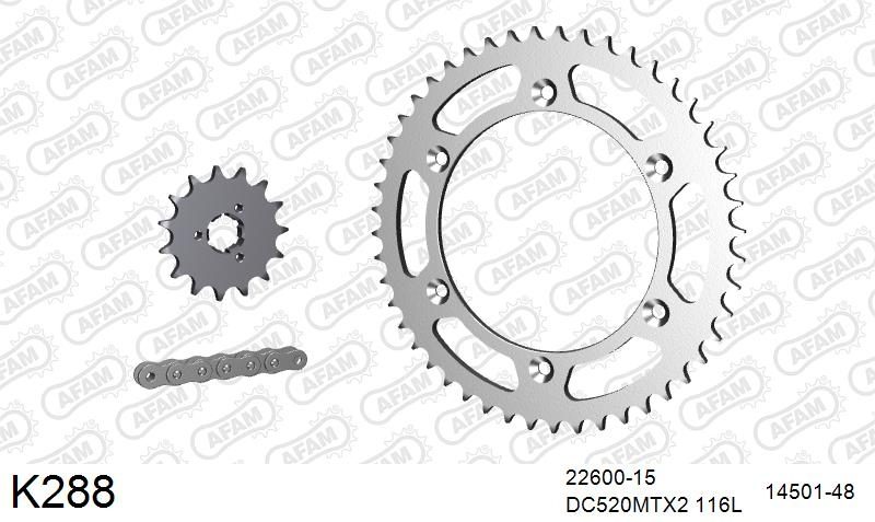 520MTX3 116 PLS (RIVET) & SPROCKETS foto 2
