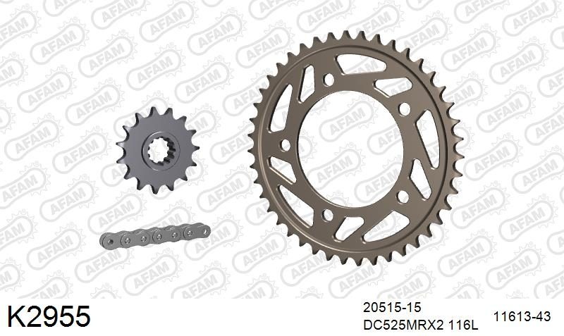 525MTX3 116L PLS (RIVET) & SPROCKETS foto 2