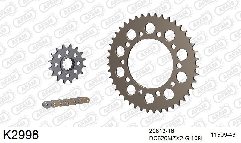 520MZX2 108 PLS (RIVET) GOLD & SPROCKETS foto 2