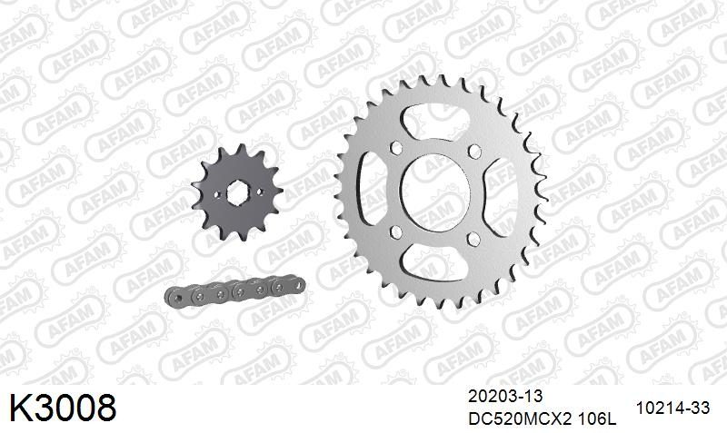 520MTX3 106 PLS (RIVET) & SPROCKETS foto 2