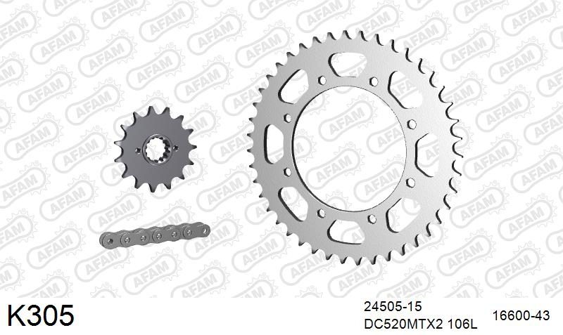 520MTX3 106 PLS (RIVET) & SPROCKETS foto 2